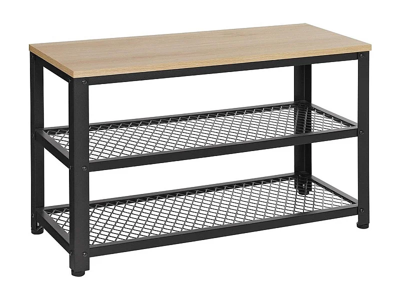 Parya Home - Houten Schoenenrek - Schoenenbank - Metaal - Hout - Industrieel