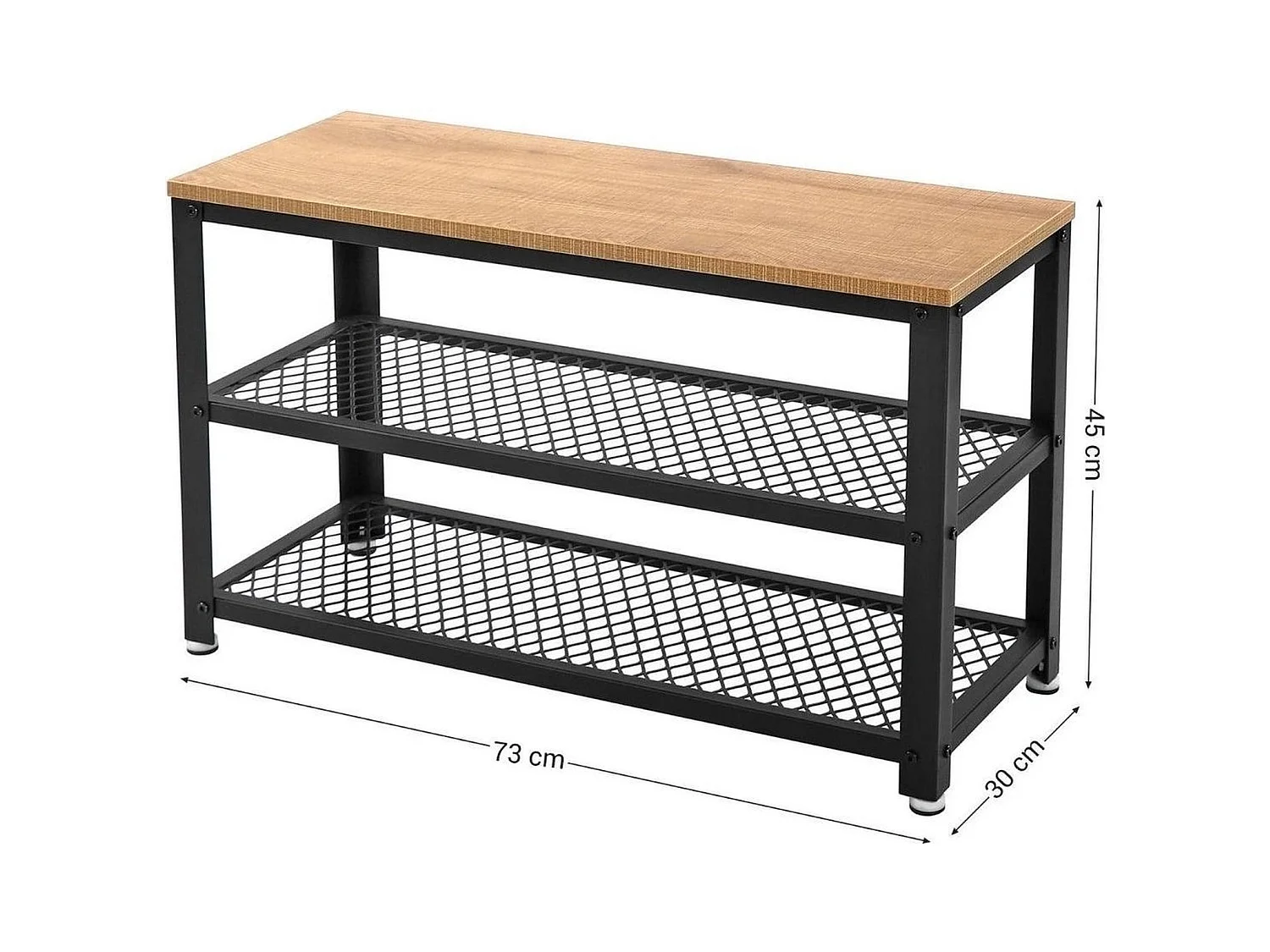 Parya Home - Houten Schoenenrek - Schoenenbank - Metaal - Hout - Industrieel