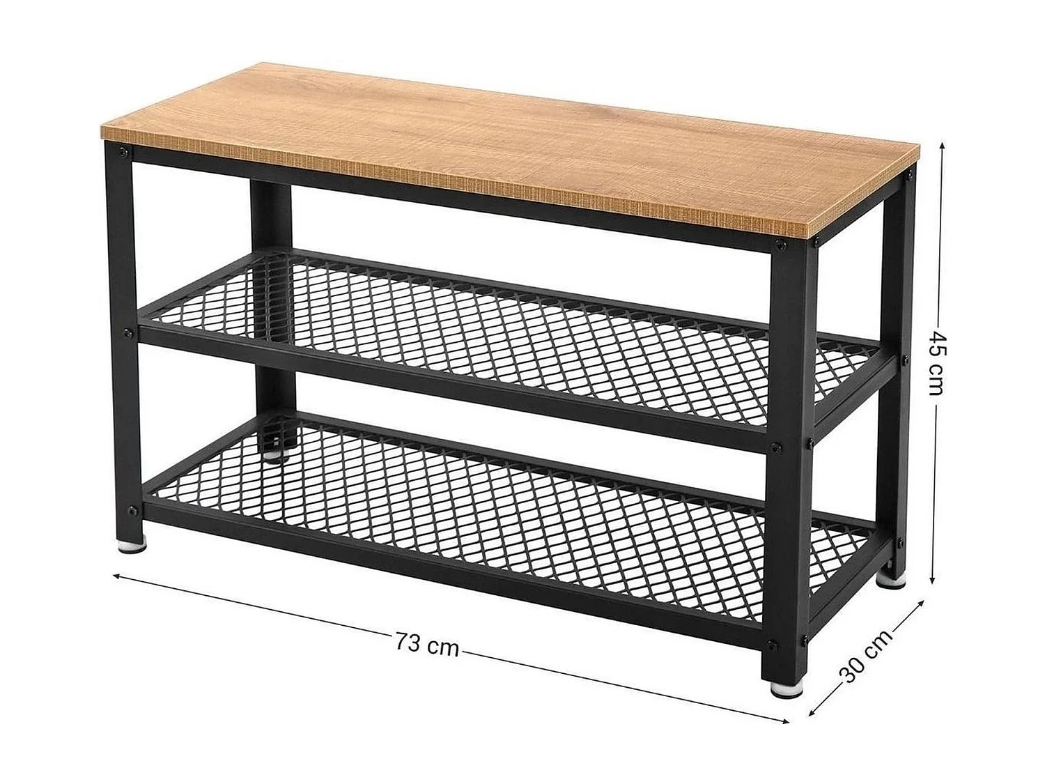 Parya Home - Houten Schoenenrek - Schoenenbank - Metaal - Hout - Industrieel