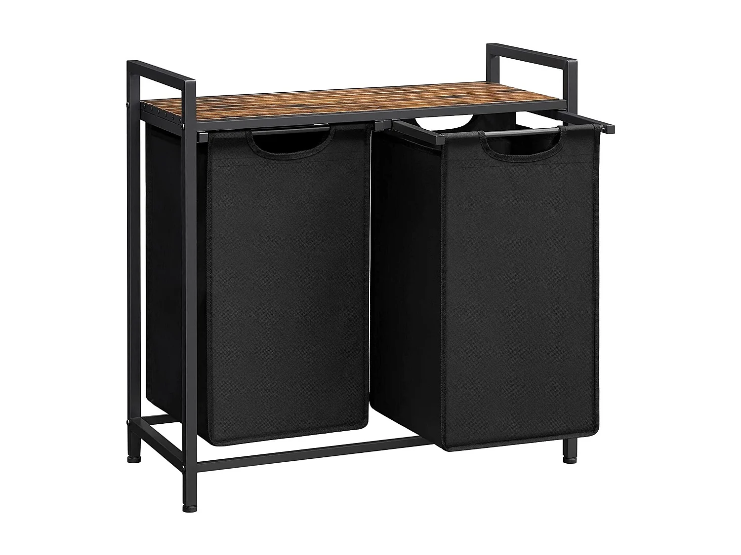 Parya Home - Zwarte Wasverzamelaar - 2 Vakken incl. Plank - Vintage - Metaal - Bruin