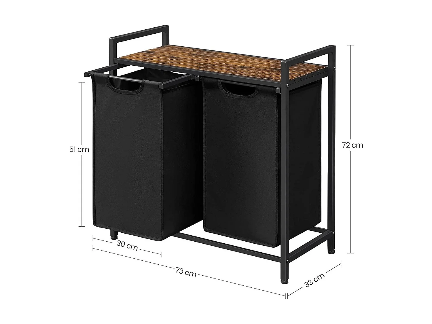 Parya Home - Zwarte Wasverzamelaar - 2 Vakken incl. Plank - Vintage - Metaal - Bruin