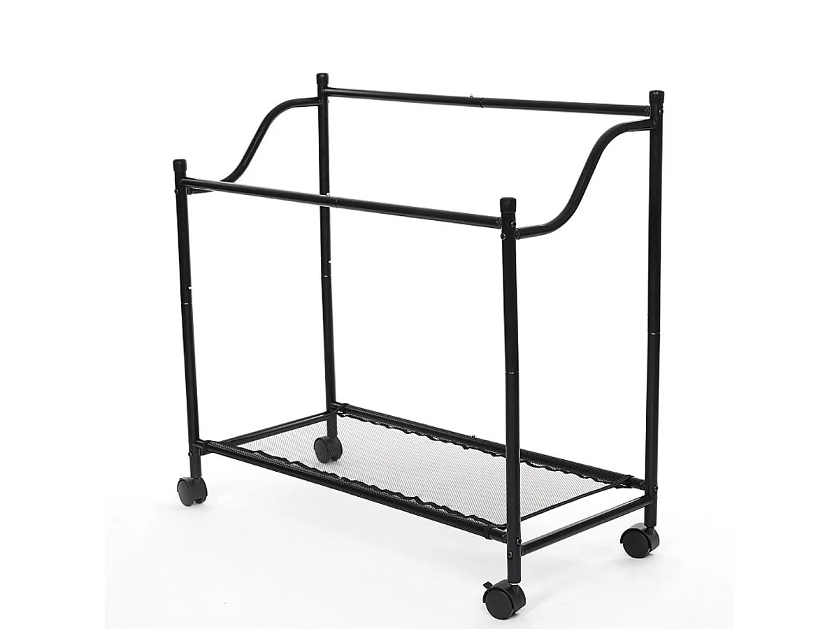 Wassorteerder basket op wielen met vier vakken en vier waszakken