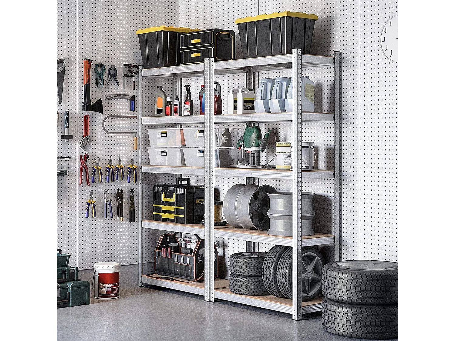 Bobbel Home - Kelderkast - 200 x 100 x 50 cm - Zilverkleurig