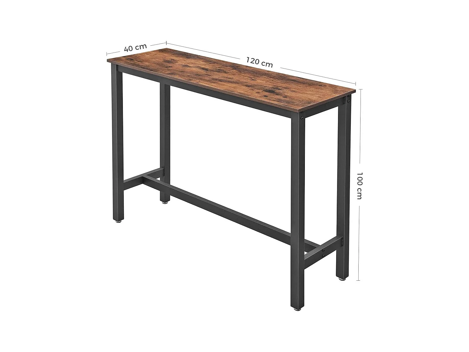 Bobbel Home - Bartafel - Metalen frame - Vintage - Donkerbruin