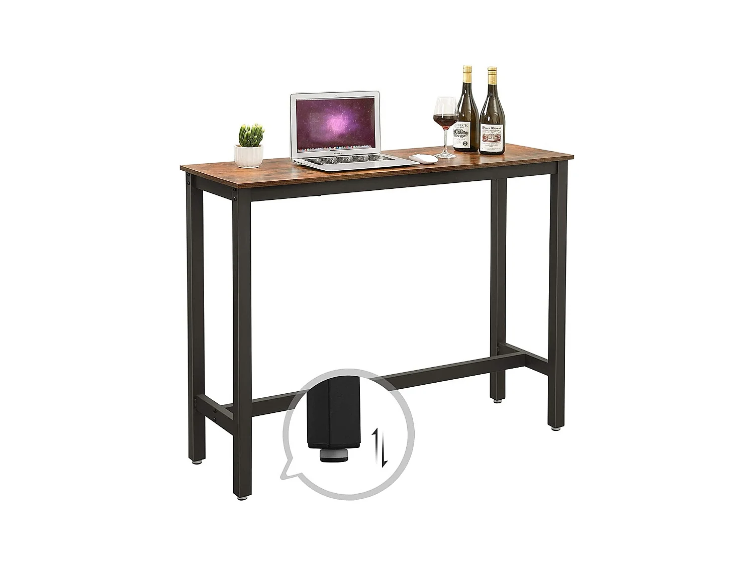 Bobbel Home - Bartafel - Metalen frame - Vintage - Donkerbruin