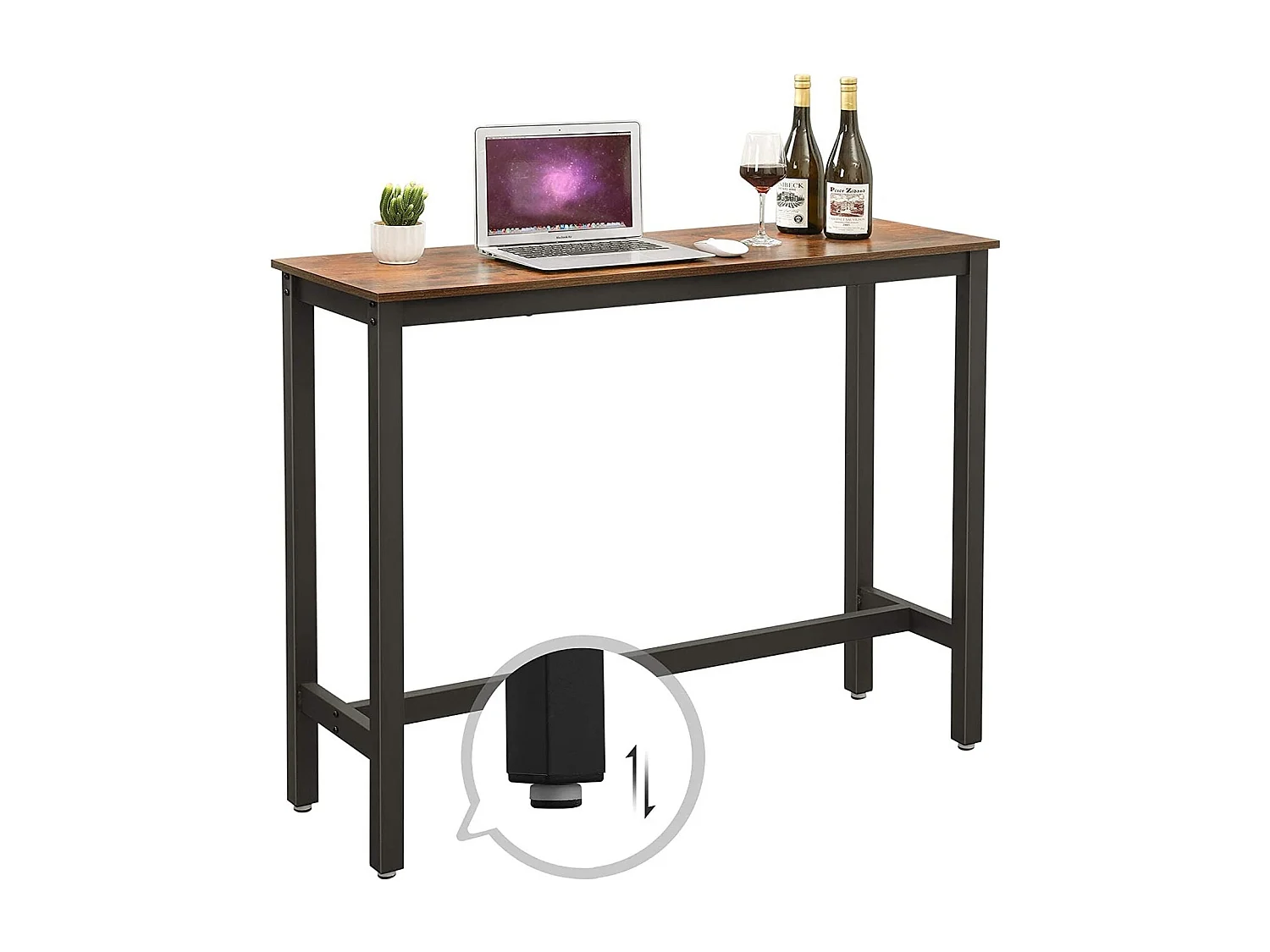 Bobbel Home - Bartafel - Metalen frame - Vintage - Donkerbruin