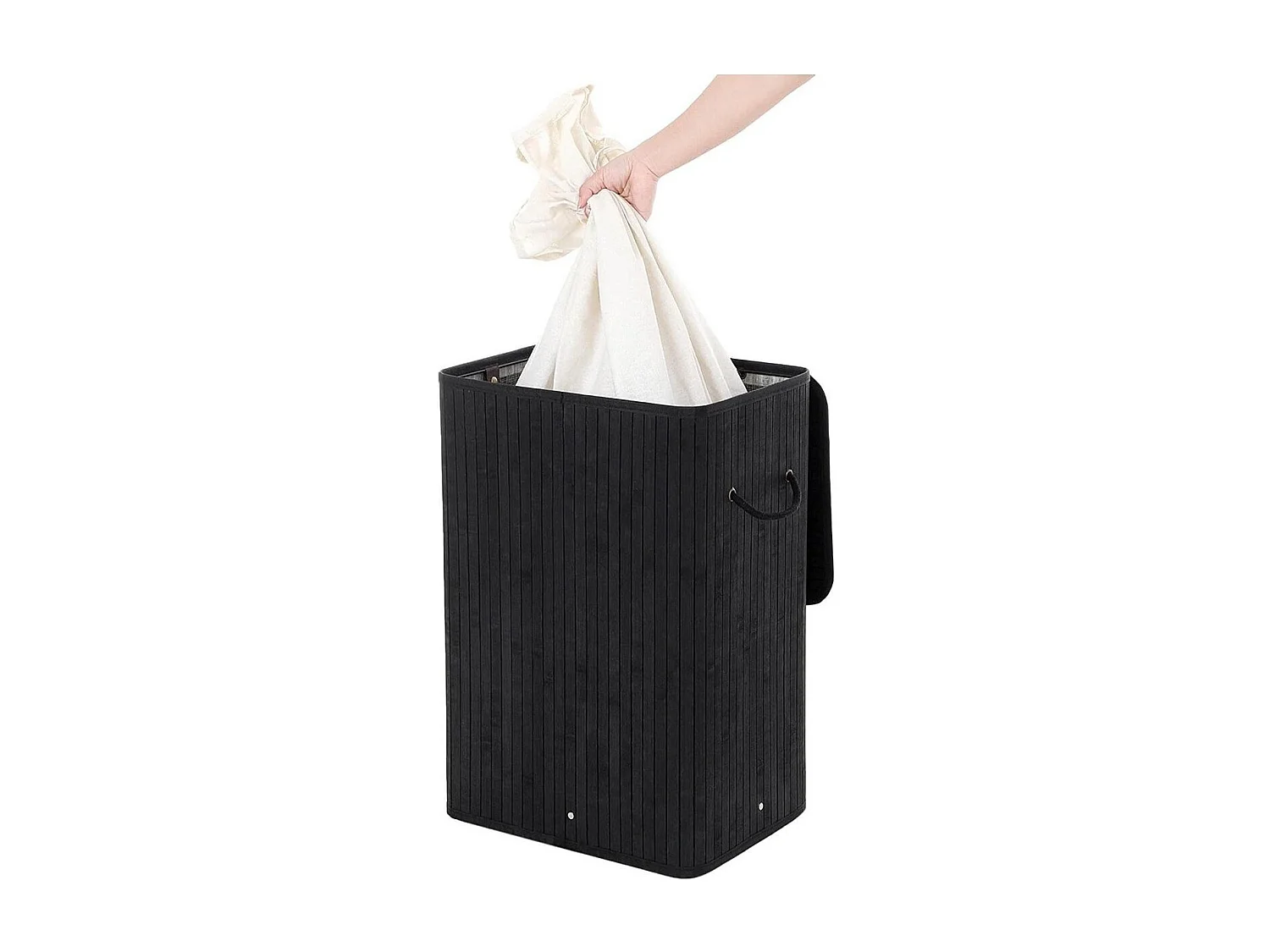 Bobbel Home - Wasmand - Bamboe - 72 Liter - Zwart