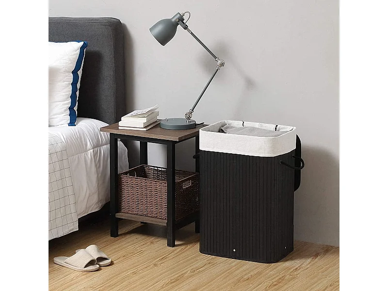 Bobbel Home - Wasmand - Bamboe - 72 Liter - Zwart