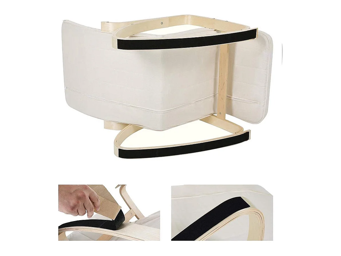 Schommelstoel - Relaxstoel - Verstelbaar 5 standen - Naturel / Beige