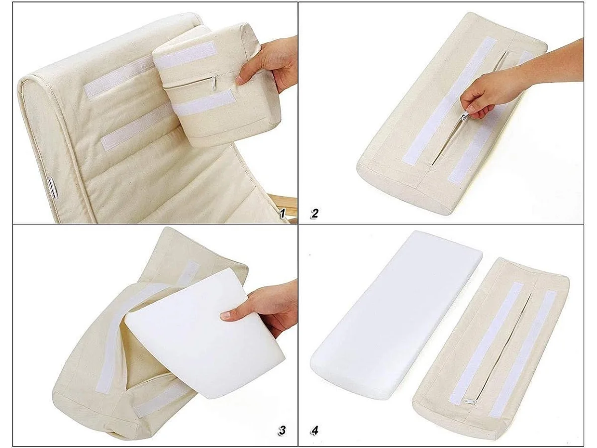 Schommelstoel - Relaxstoel - Verstelbaar 5 standen - Naturel / Beige