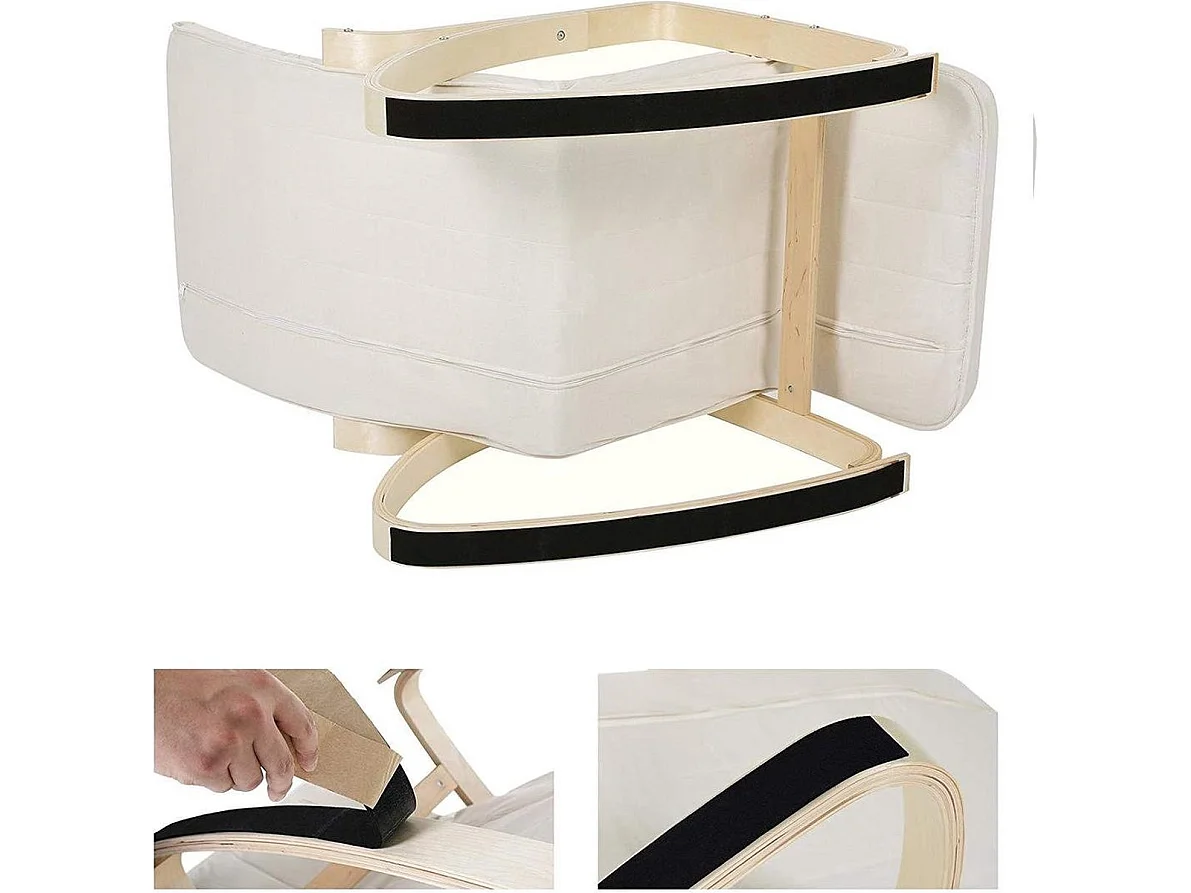 Schommelstoel - Relaxstoel - Verstelbaar 5 standen - Naturel / Beige