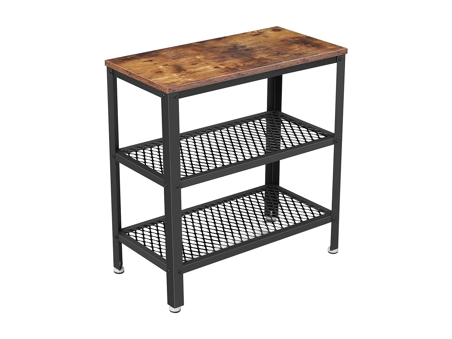 Deluxe Bijzettafel - Met 2 Roosters - Vintage - Industrieel - Bruin