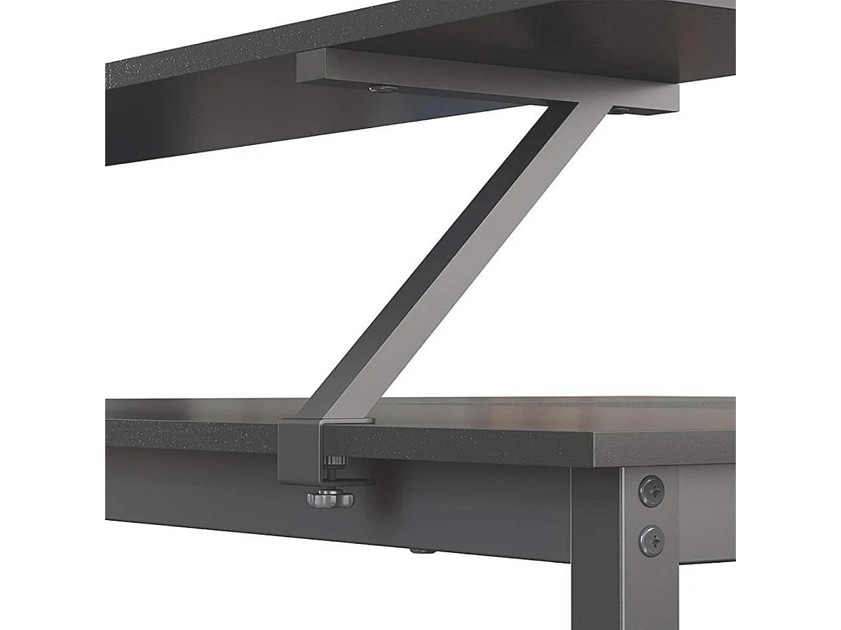 Parya bureau, L-vormig computerbureau met beweegbare monitorbevestiging, metaal, zwart LWD56BK