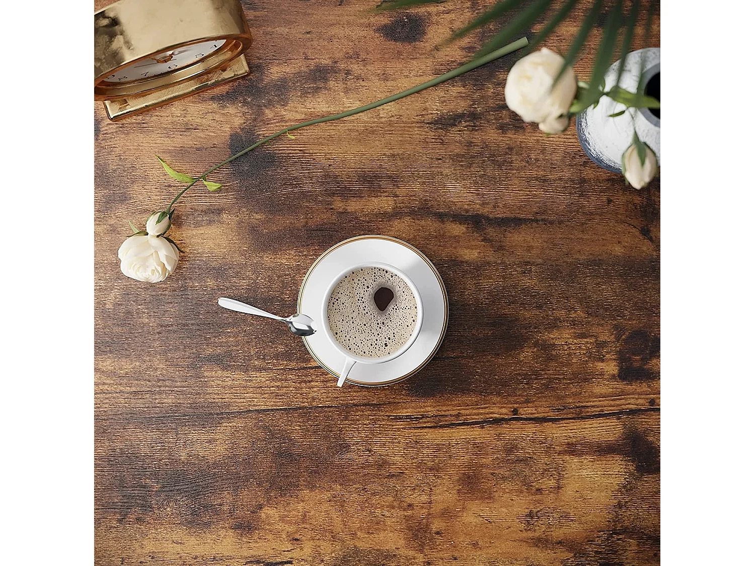 Parya Home - Bijzettafel - Metaal/Hout - Donkerbruin