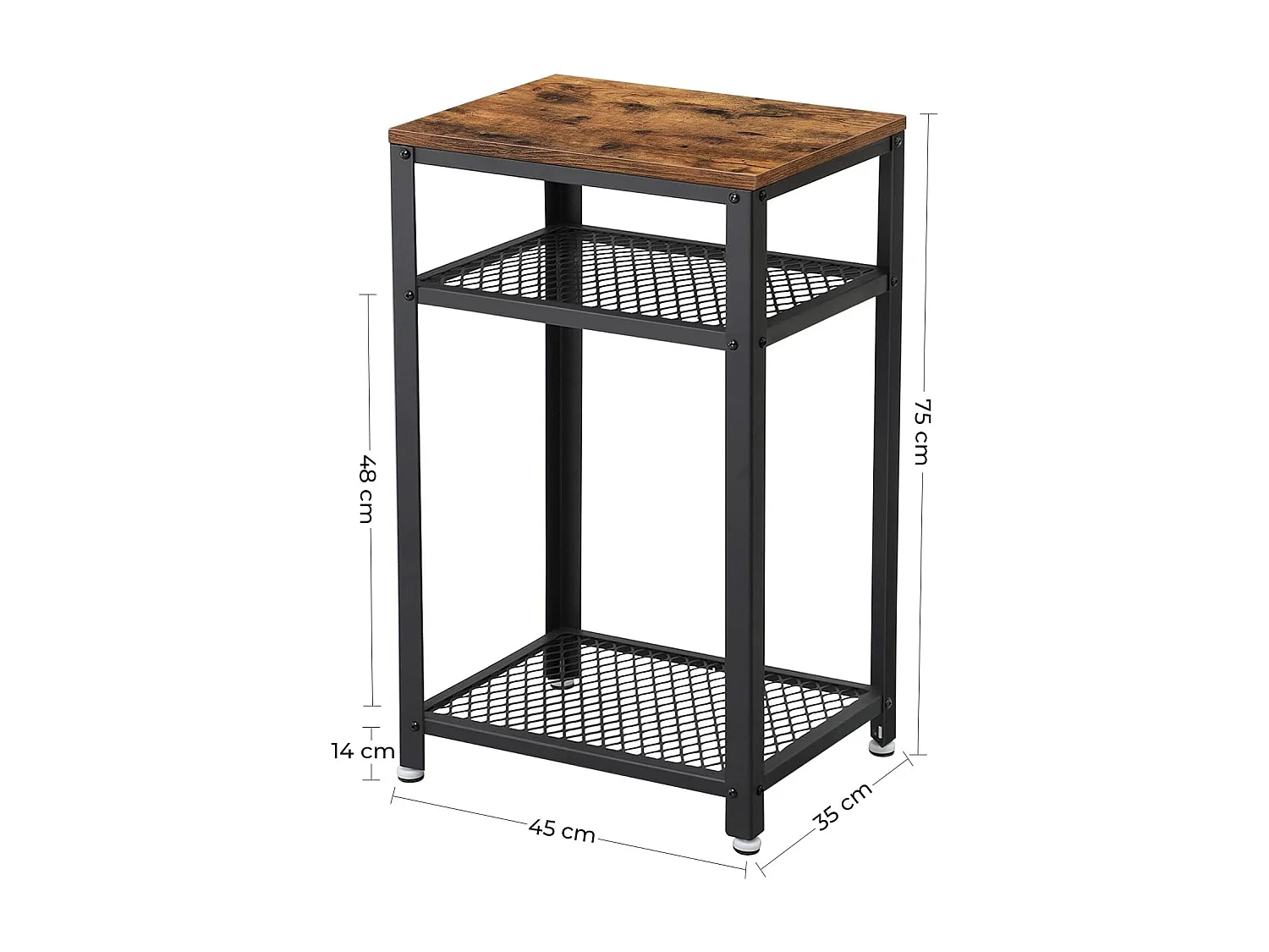 Parya Home - Bijzettafel - Metaal/Hout - Donkerbruin