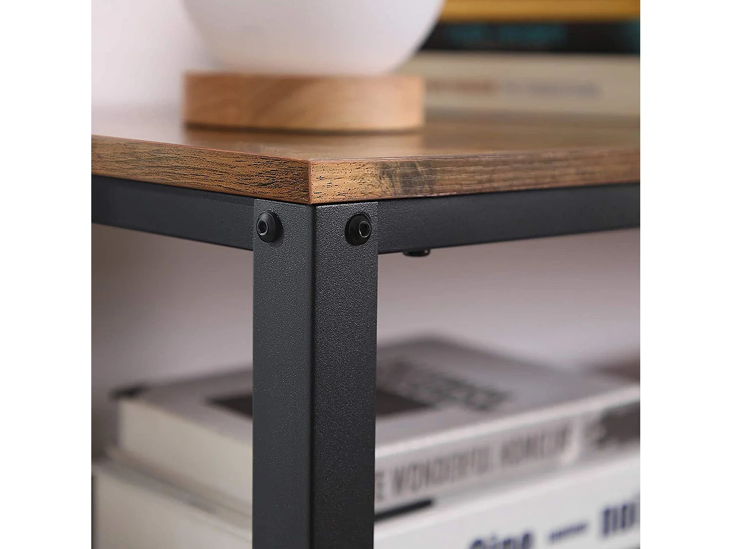 Parya Home - Bijzettafel - Metaal/Hout - Donkerbruin