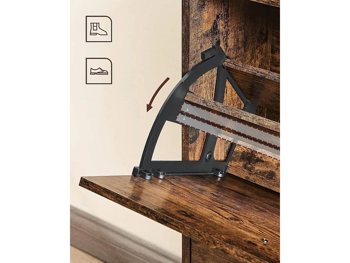 Schoenenkast - Opbergkast- Met 3 vakken - Vintage - Bruin