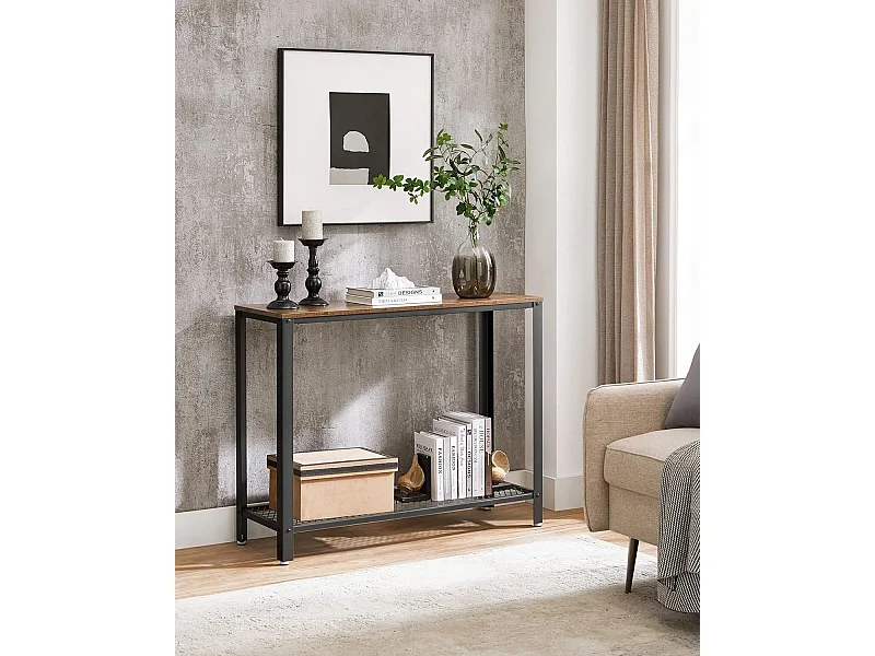 Wandtafel - Industrieel bijzettafel - 101,5x80x35 - Bruin