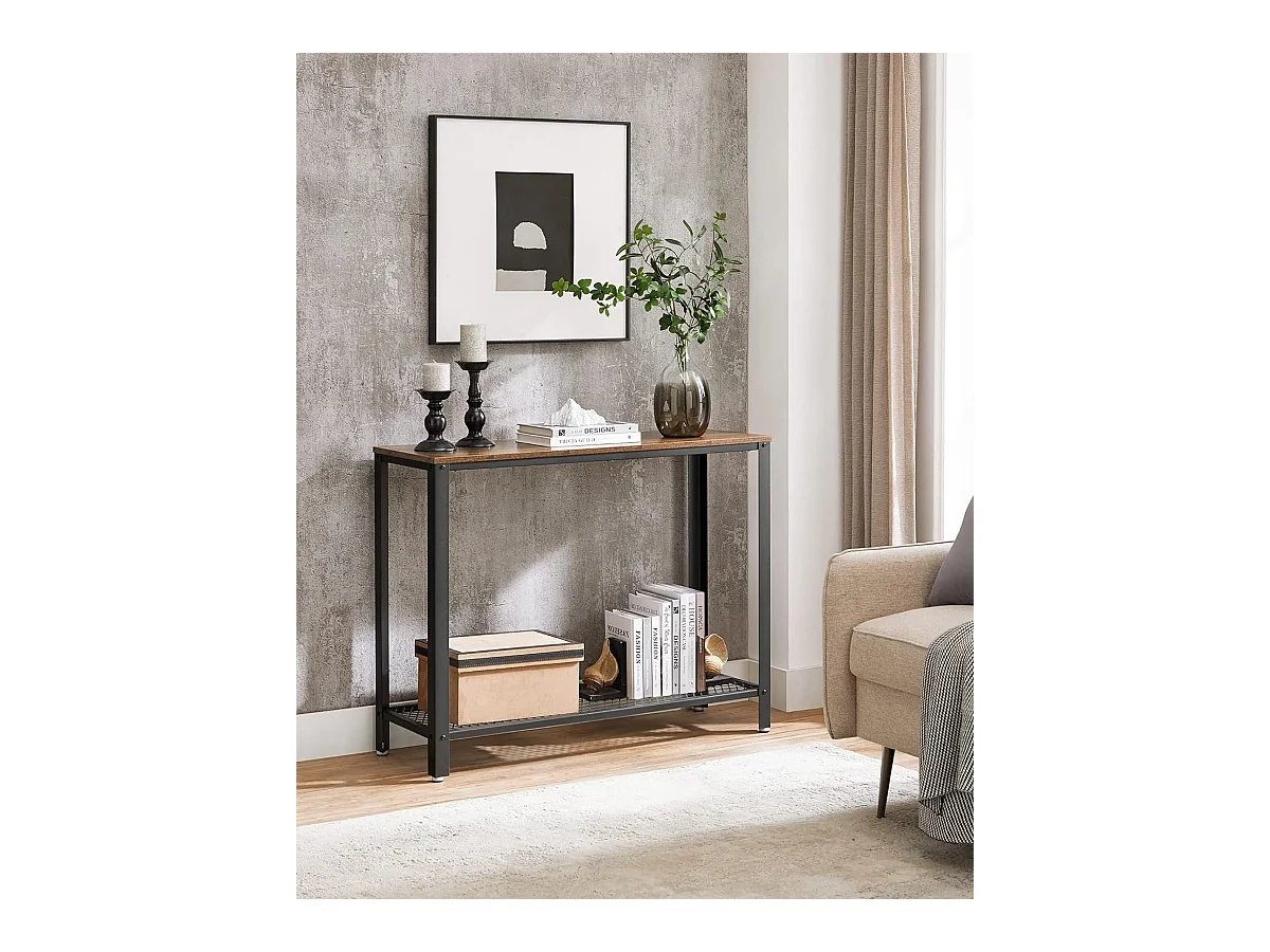 Wandtafel - Industrieel bijzettafel - 101,5x80x35 - Bruin