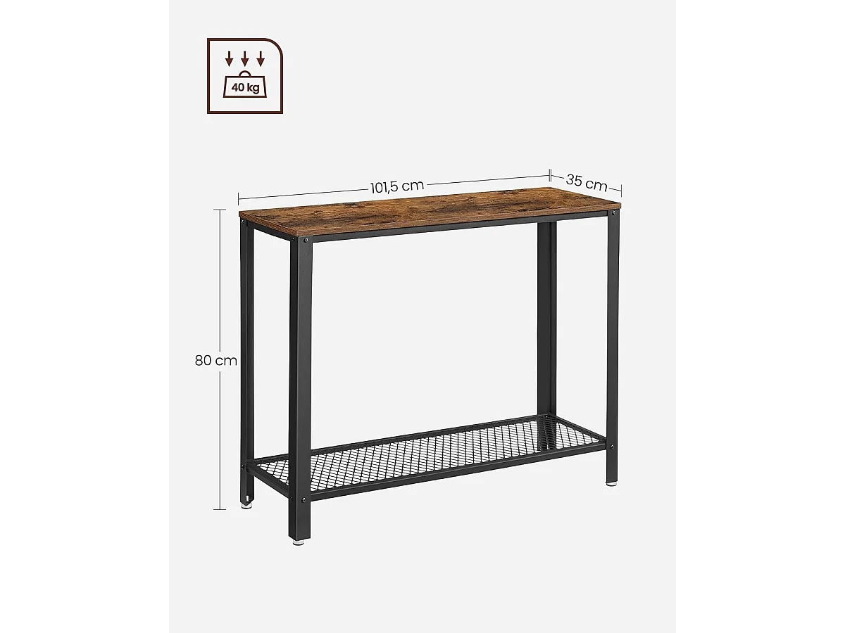 Wandtafel - Industrieel bijzettafel - 101,5x80x35 - Bruin