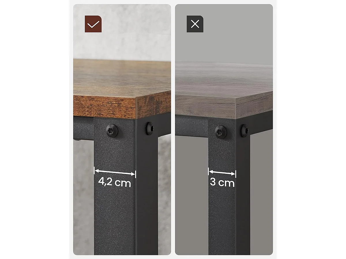 Wandtafel - Industrieel bijzettafel - 101,5x80x35 - Bruin