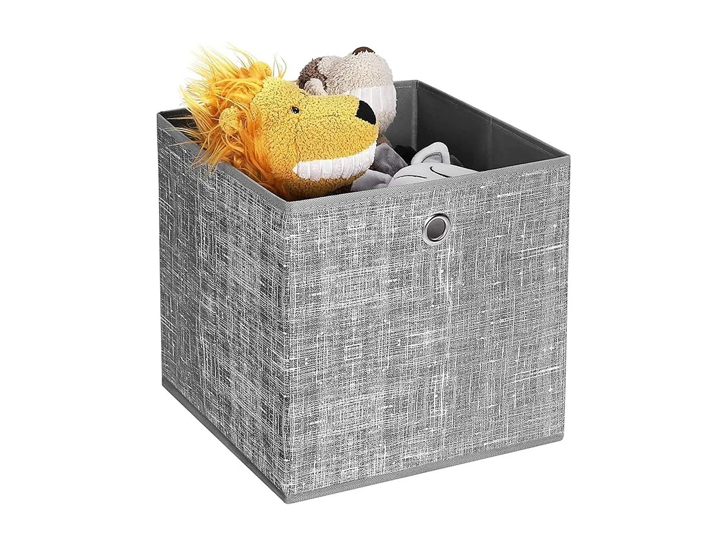 Opvouwbare opbergdozen, 6 stuks, bakken, manden, kisten, van vliesstof, 30 x 30 x 30 cm, grijs