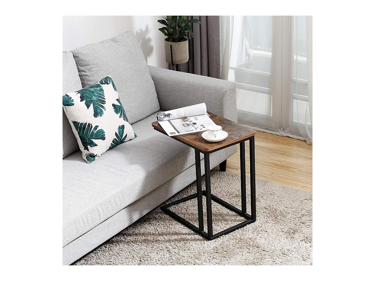 Parya Home - Bijzettafel op Wieltjes - Vintage - Industrieel