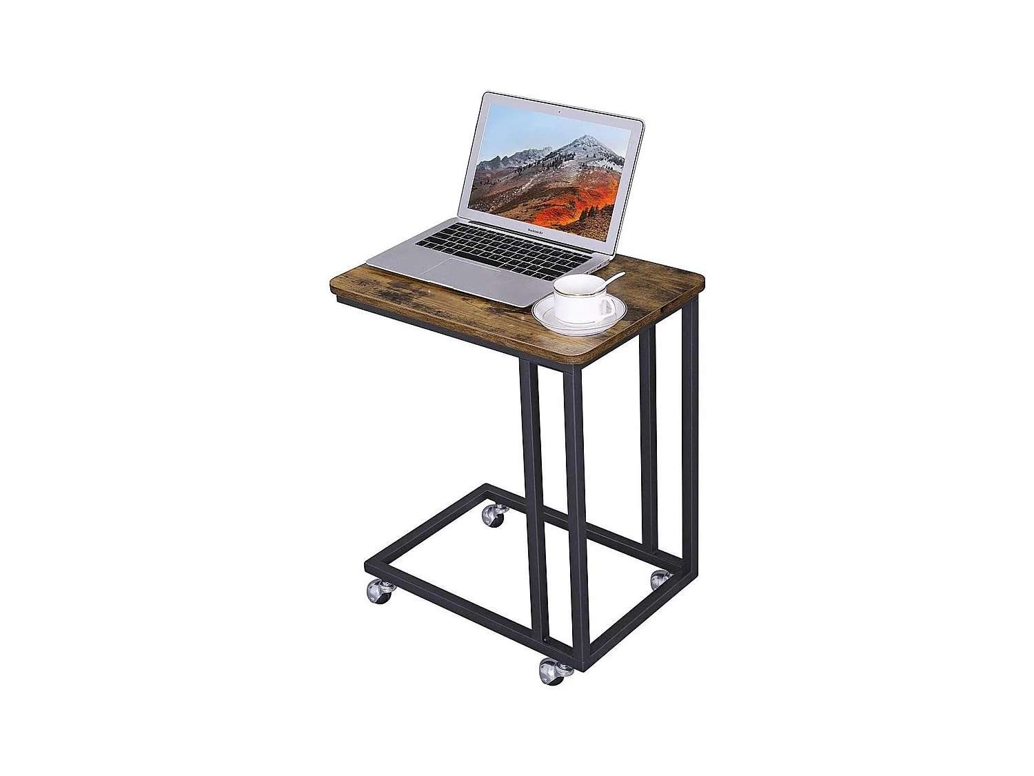 Parya Home - Bijzettafel op Wieltjes - Vintage - Industrieel