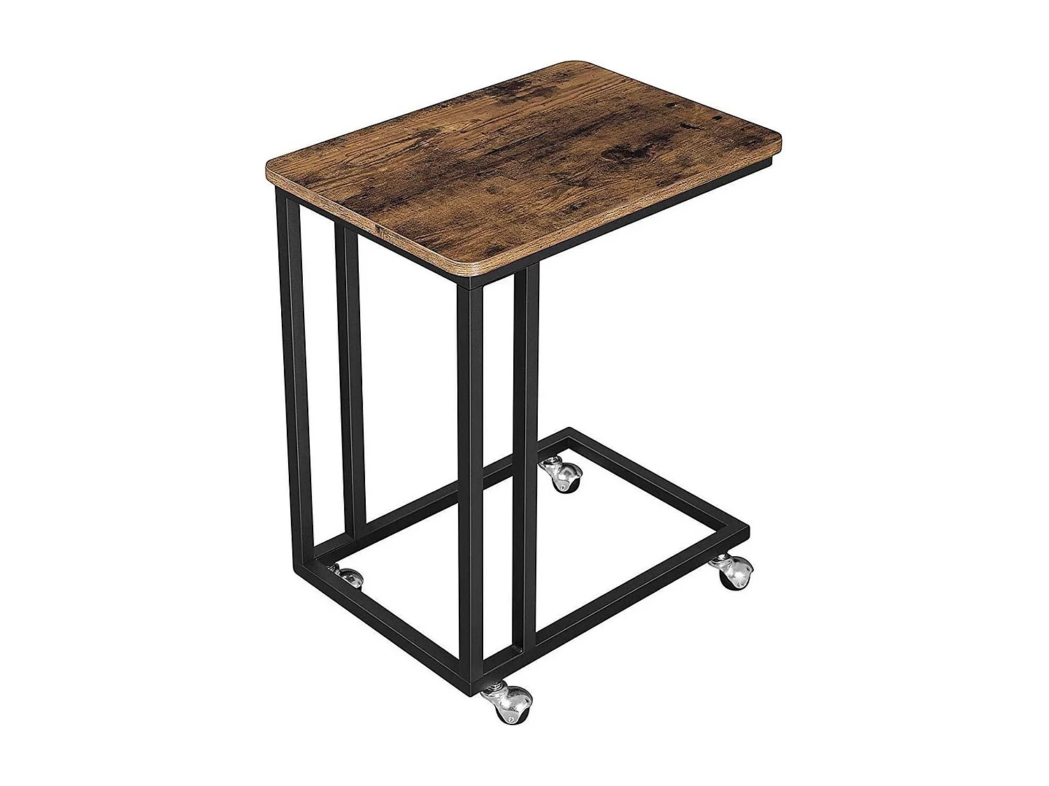 Parya Home - Bijzettafel op Wieltjes - Vintage - Industrieel