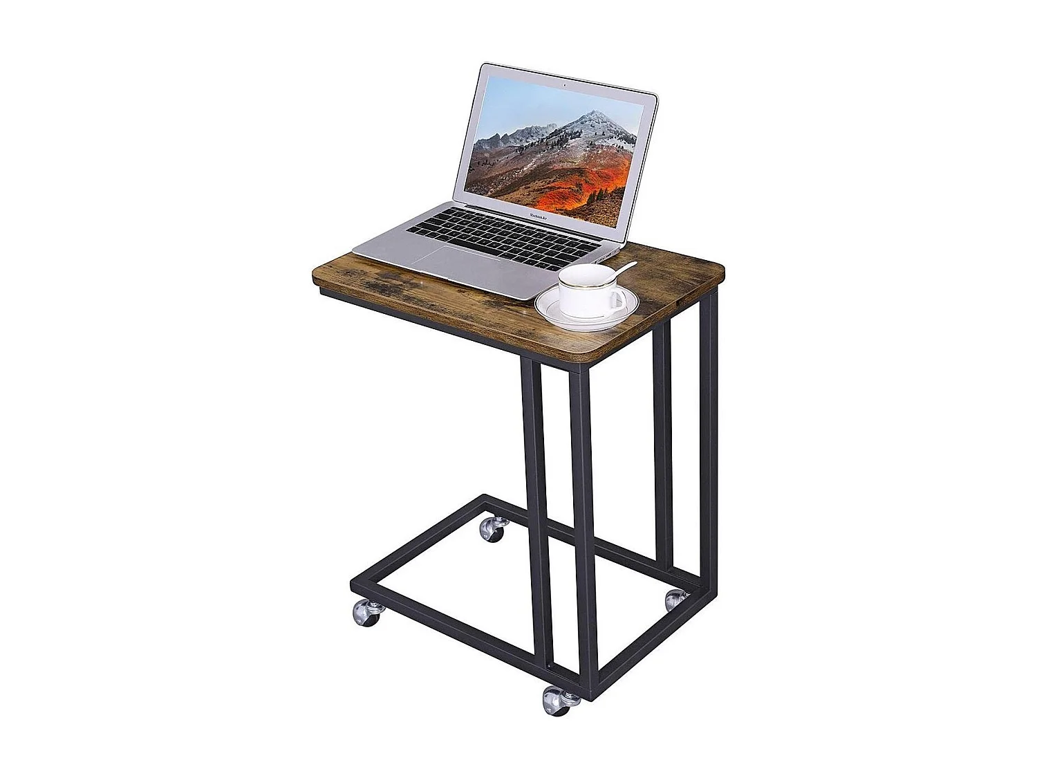 Parya Home - Bijzettafel op Wieltjes - Vintage - Industrieel