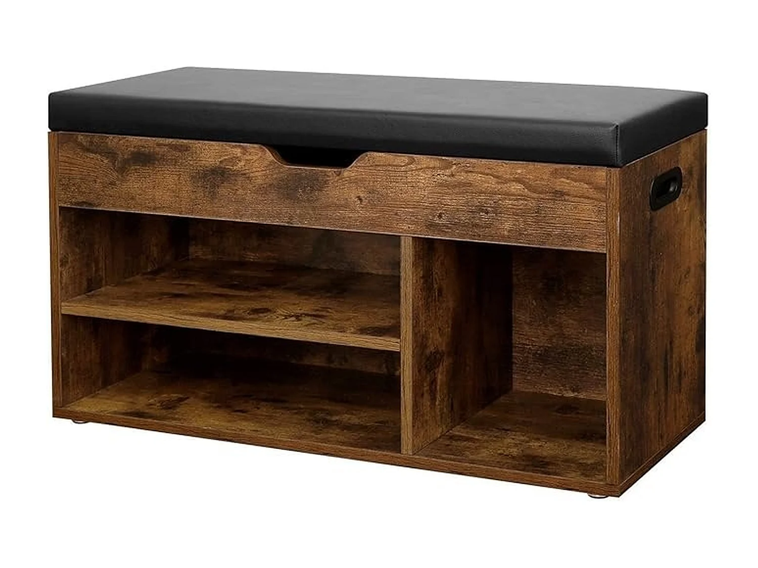 Vintage Schoenenbank – Schoenenkast – Schoenenrek – Schoenenbank Met Zitkussen – Zwart/Bruin