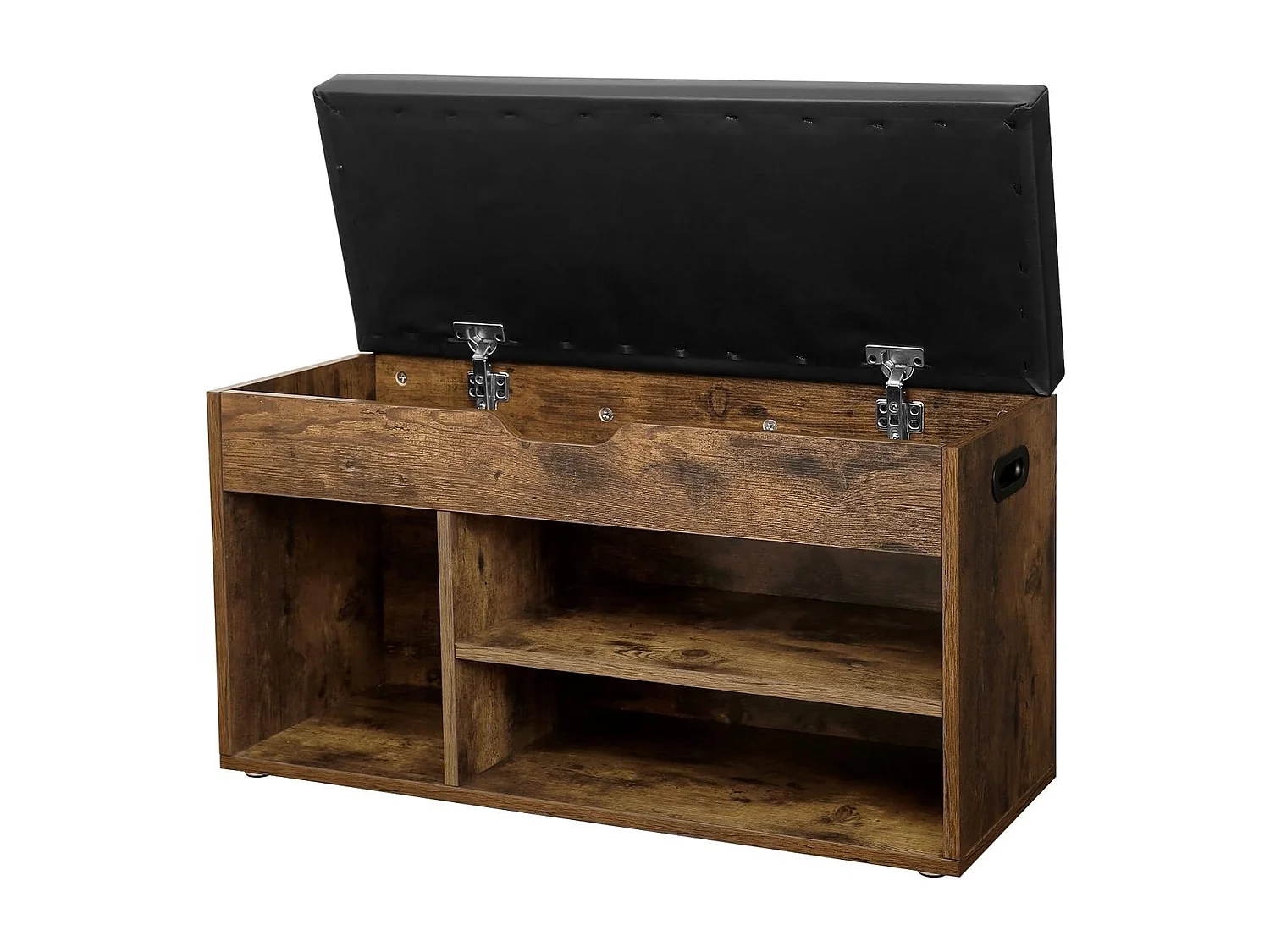 Vintage Schoenenbank – Schoenenkast – Schoenenrek – Schoenenbank Met Zitkussen – Zwart/Bruin