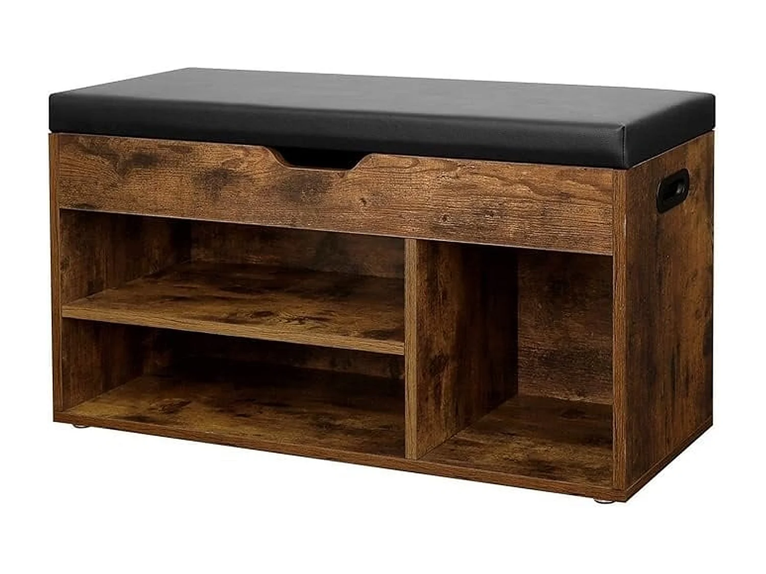 Vintage Schoenenbank – Schoenenkast – Schoenenrek – Schoenenbank Met Zitkussen – Zwart/Bruin