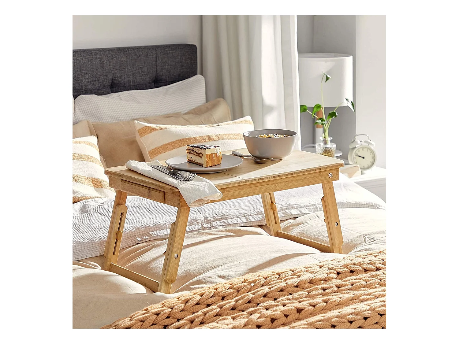 Parya Home - Houten Laptoptafel - Bamboe - Bruin