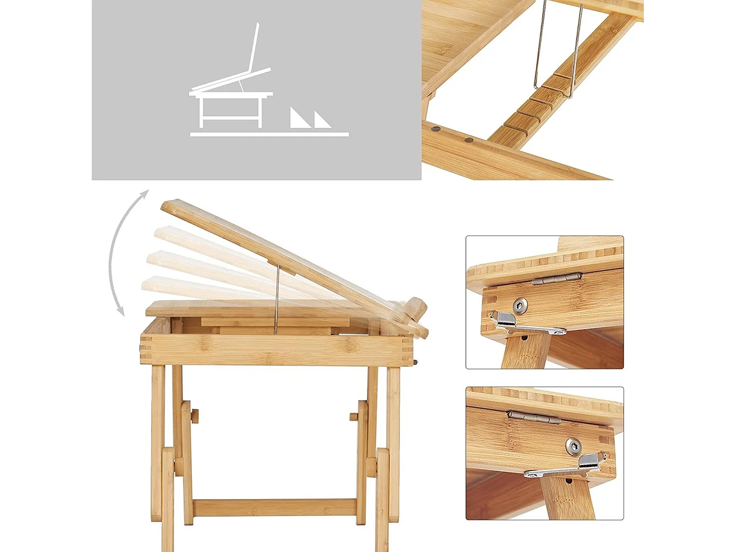 Parya Home - Houten Laptoptafel - Bamboe - Bruin