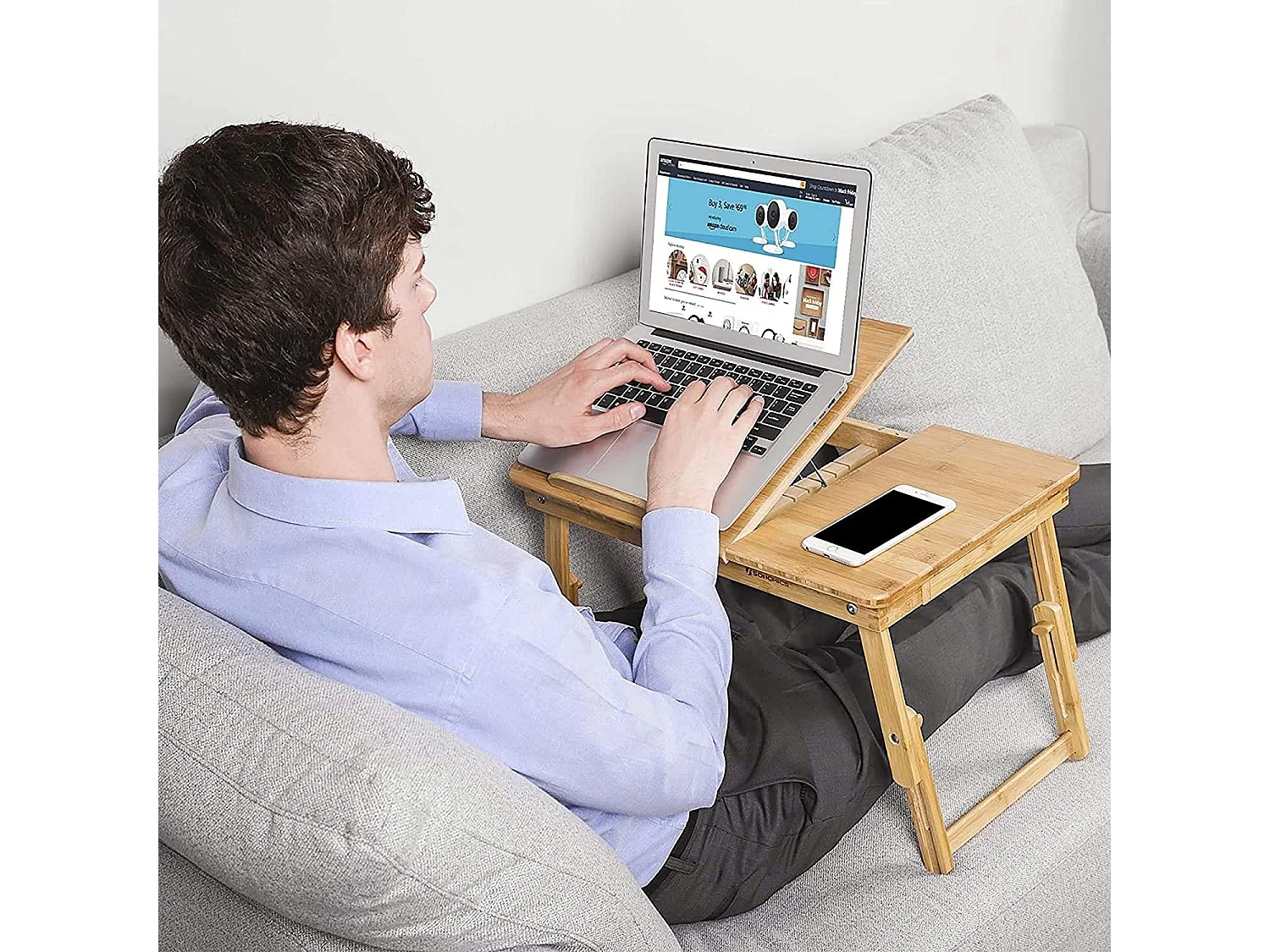 Parya Home - Houten Laptoptafel - Bamboe - Bruin