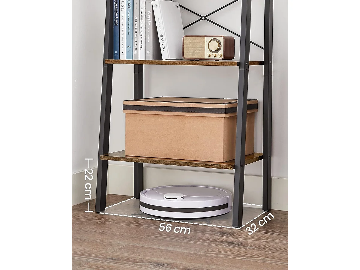 Boekenkast Industrieel - Boekenstandaard - Ladderkast 5 Laags 56 x 34 x 172 cm