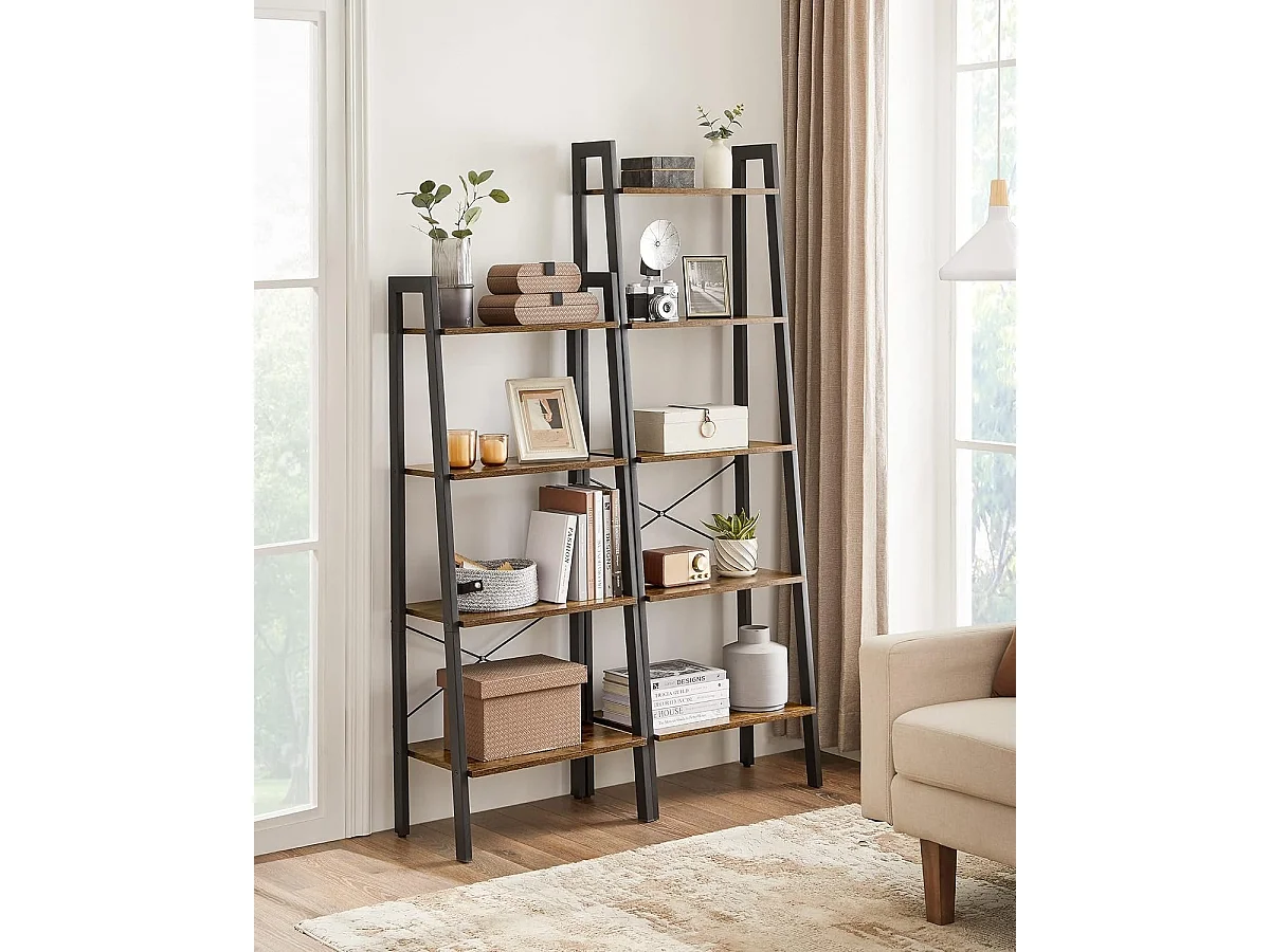 Boekenkast Industrieel - Boekenstandaard - Ladderkast 5 Laags 56 x 34 x 172 cm