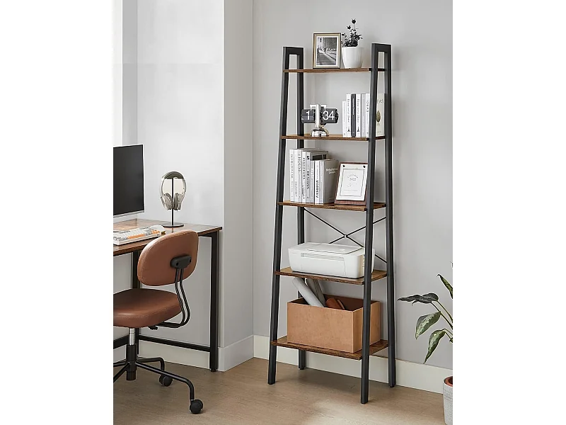 Boekenkast Industrieel - Boekenstandaard - Ladderkast 5 Laags 56 x 34 x 172 cm