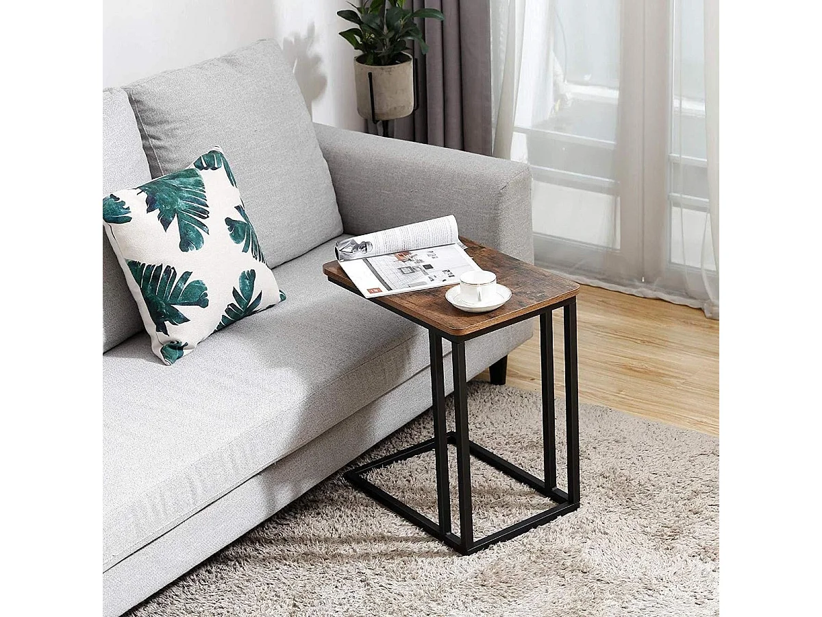 Parya - Bijzettafel Op Wieltjes - 50x35x60 cm - Zwart