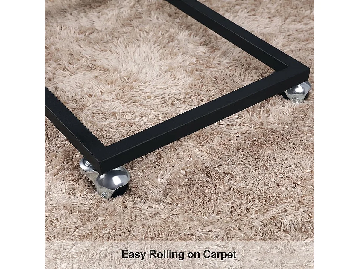 Parya - Bijzettafel Op Wieltjes - 50x35x60 cm - Zwart