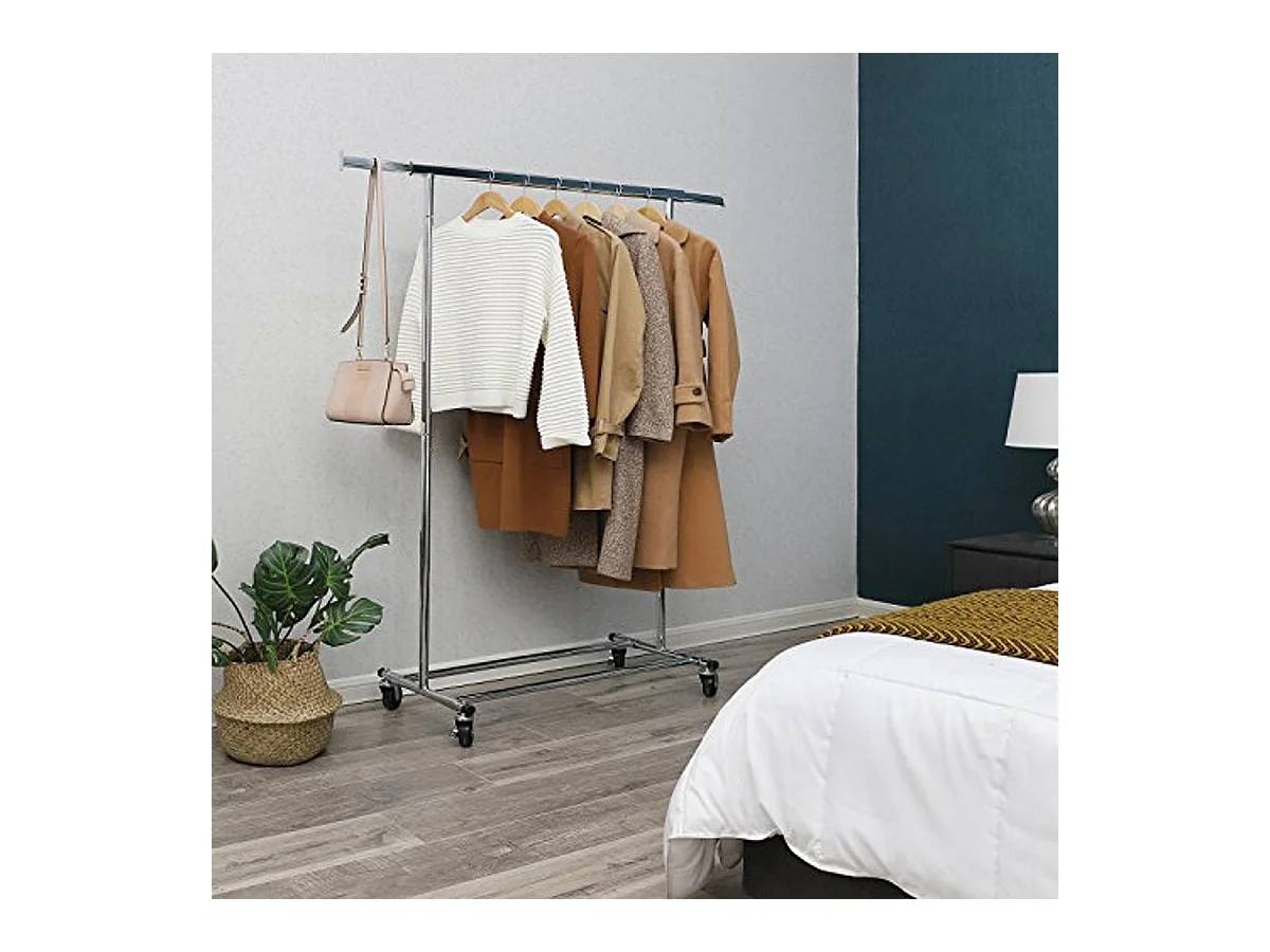 Kledingrek Bobbel Home - Verchroomd staal 160x45,5 cm - Uitschuifbaar tot 150 cm
