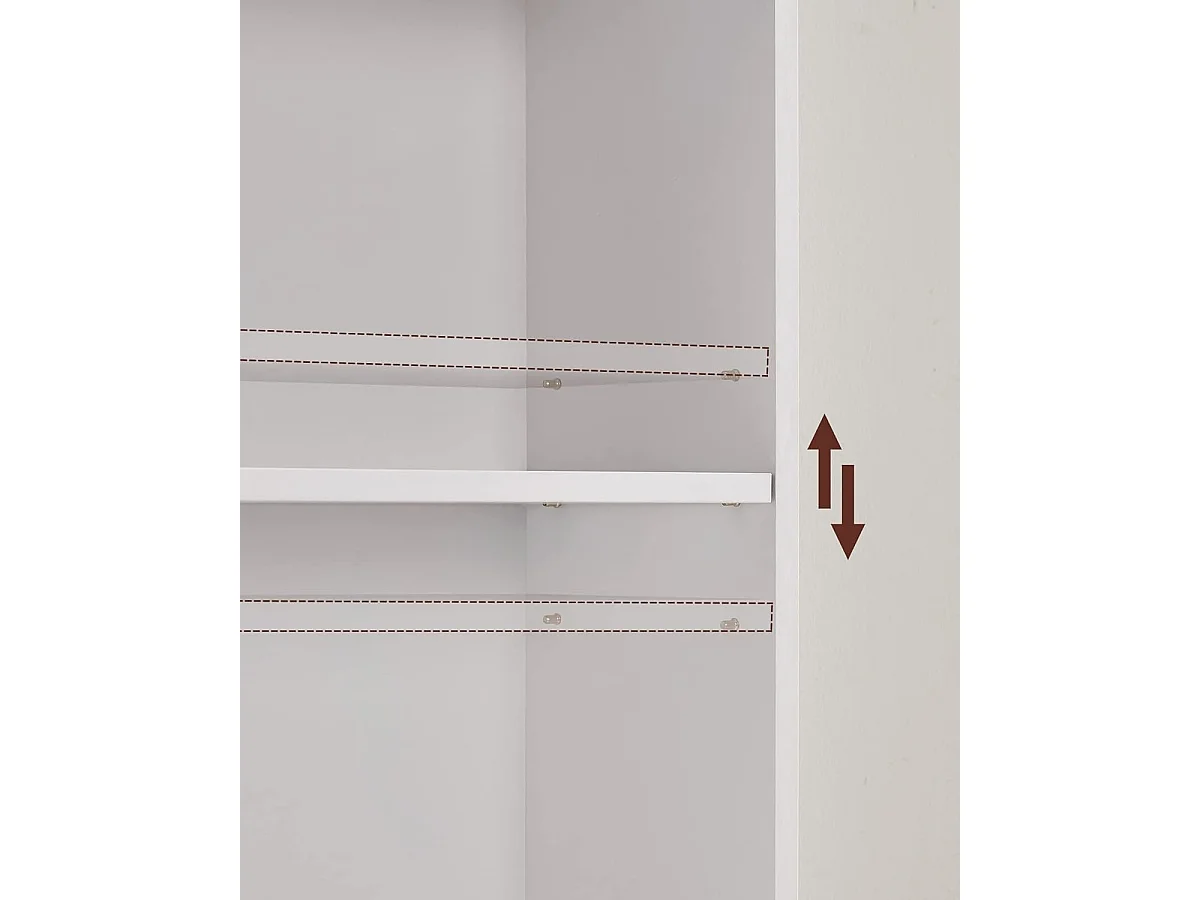 Parya Home Scandinavische Boekenkast – Staand opbergrek met 6 niveaus, 24 x 60 x 178,5 cm, wit