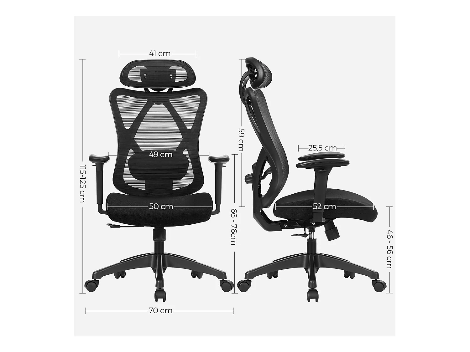 Krzesło Biurowe, Ergonomiczne Krzesło Biurowe, Krzesło Komputerowe, Krzesło Siatkowe, Regulowane Podparcie Lędźwiowe I Zagłówek,