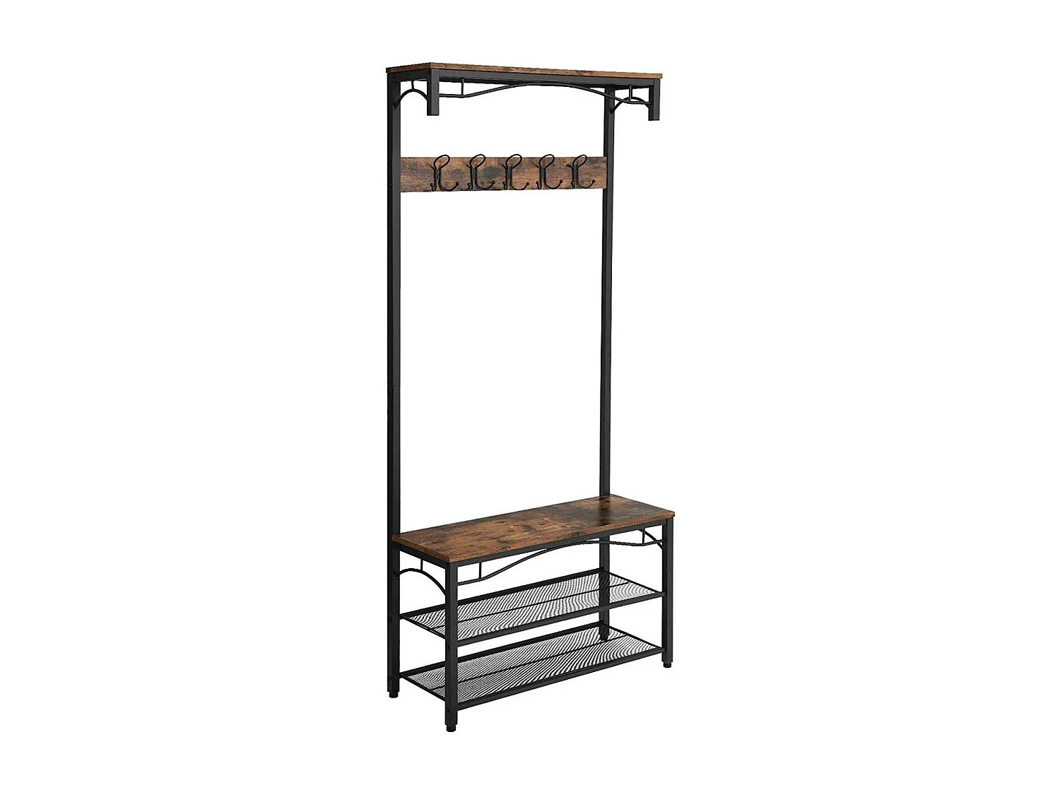 Bobbel Home - Garderoberek -  Zitbank - 5 afneembare haken - Vintage