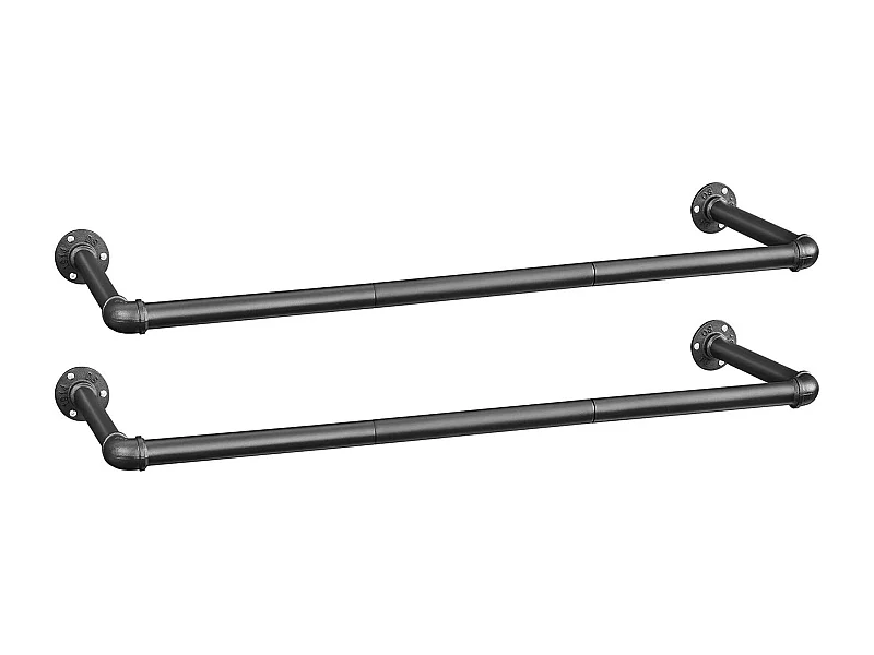 Kledingrek set van 2 - Metaal Zwart - Industrieel ontwerp tot 60 kg