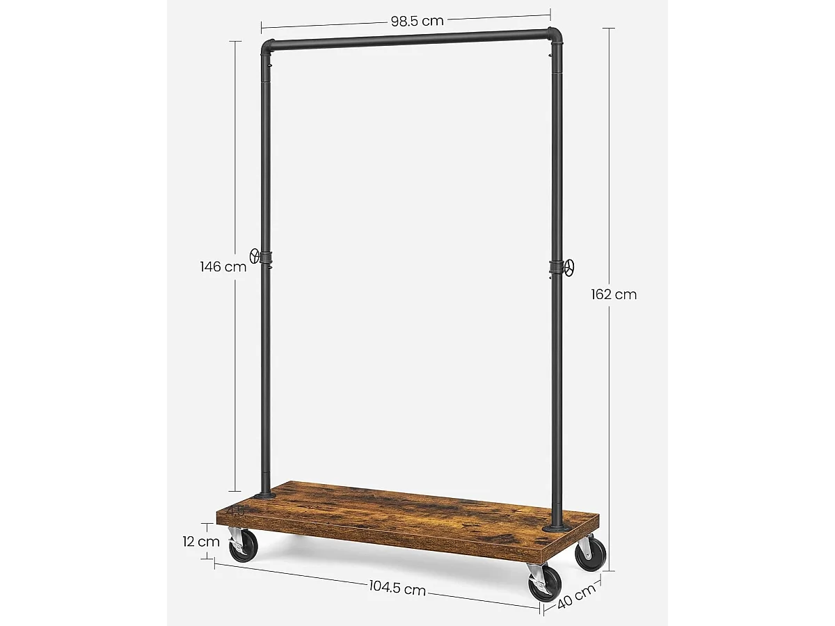 Kledingrek Bobbel Home - Metaal Zwart/Bruin - Stevig en Multifunctioneel