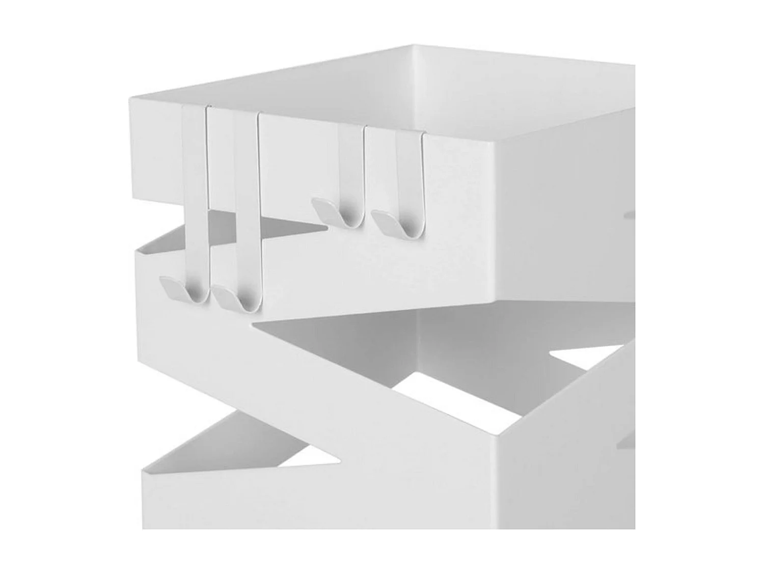 Bobbel Home parapluhouder metaal vierkant 4 haken afneembare wateropvangbak 15,5 x 15,5 x 49