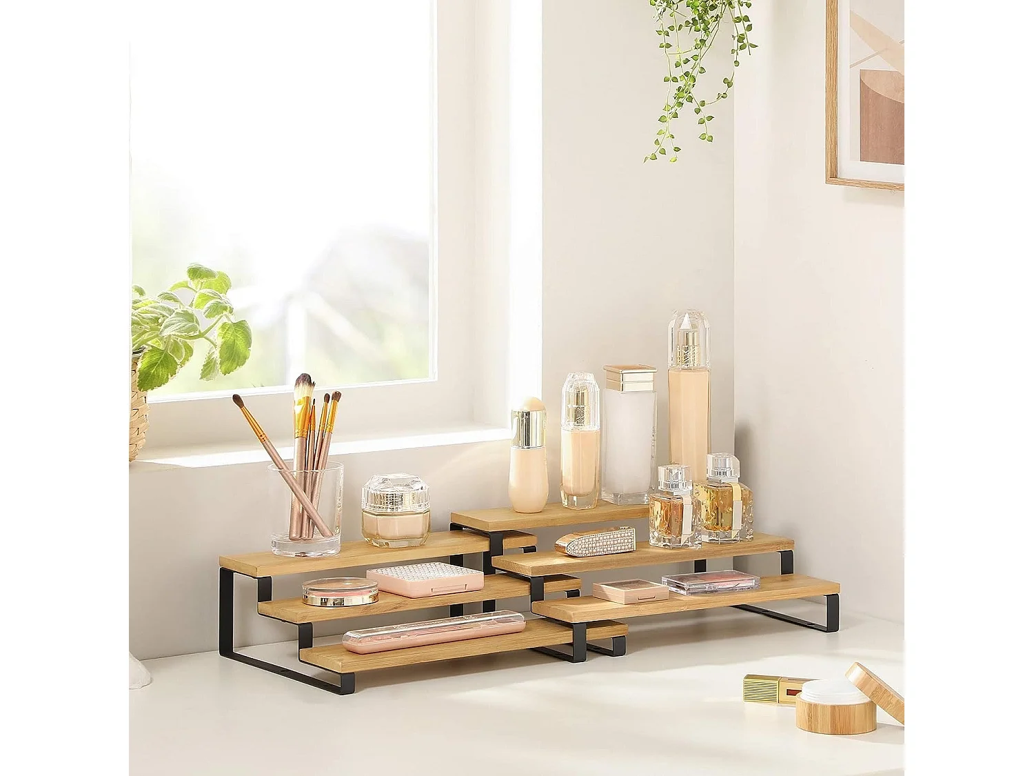 Bobbel Home - Kruidenrekken - Industrieel - Set van 2 - 3 planken - Zwart