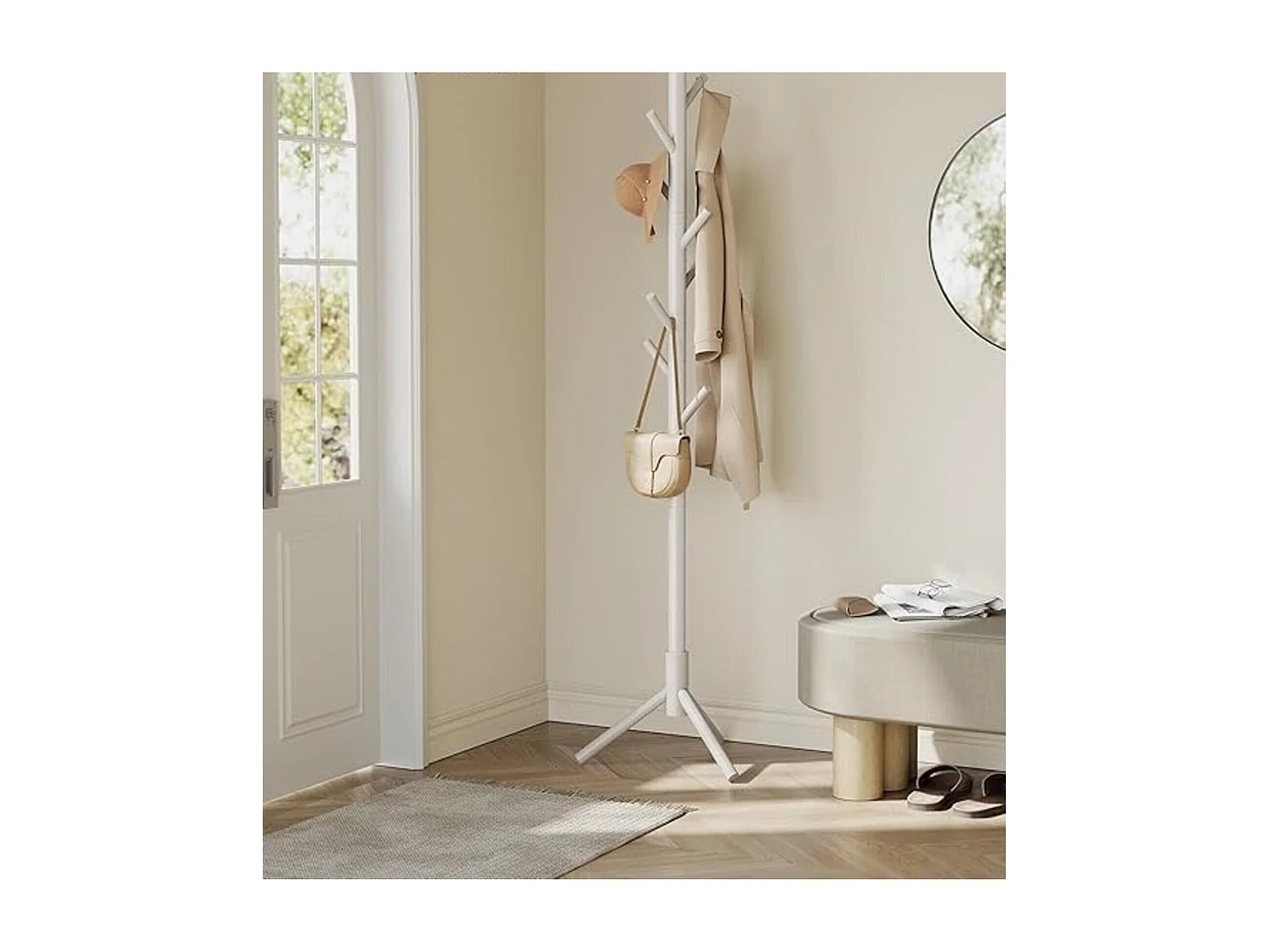 Parya Home Boomvormige Kapstok – Kledingrek van massief hout met 8 haken en 3 verstelbare hoogtes